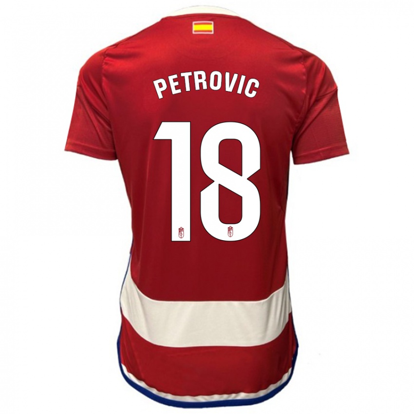 Enfant Maillot Njegos Petrovic #18 Rouge Tenues Domicile 2023/24 T-Shirt Suisse
