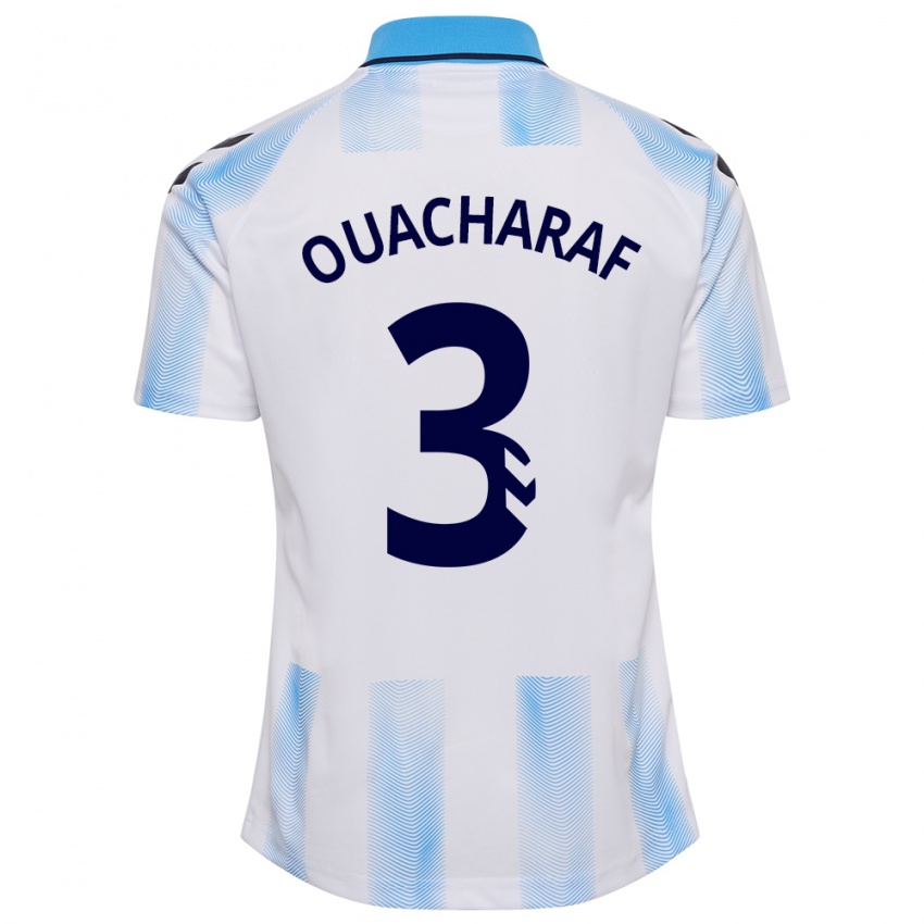 Enfant Maillot Bilal Ouacharaf #3 Blanc Bleu Tenues Domicile 2023/24 T-Shirt Suisse