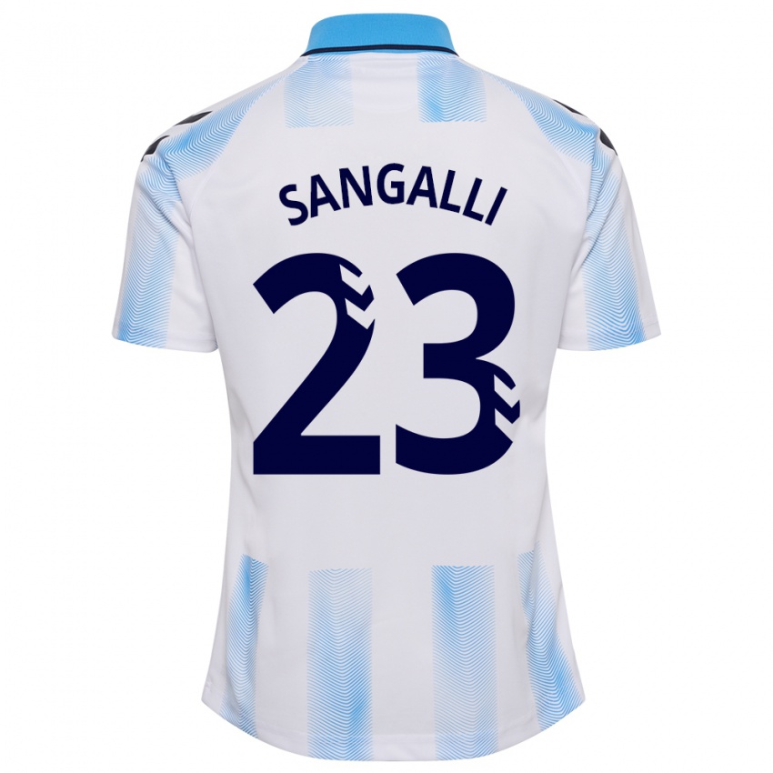 Kinder Luca Sangalli #23 Weiß Blau Heimtrikot Trikot 2023/24 T-Shirt Schweiz