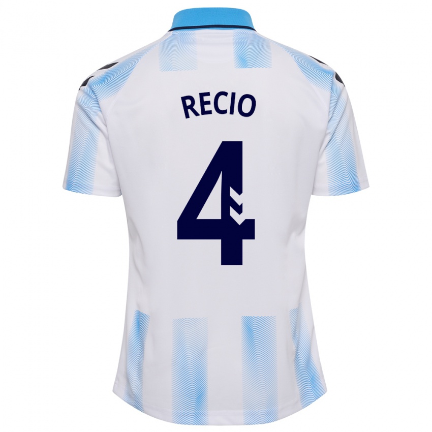 Kinder Ángel Recio #4 Weiß Blau Heimtrikot Trikot 2023/24 T-Shirt Schweiz