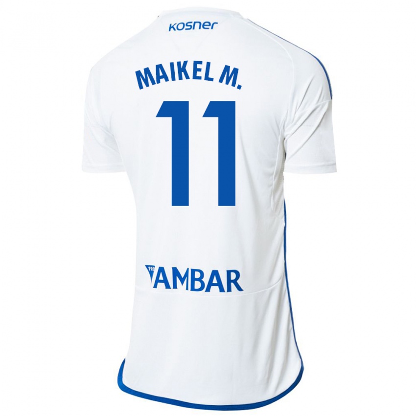 Enfant Maillot Maikel Mesa #11 Blanc Tenues Domicile 2023/24 T-Shirt Suisse