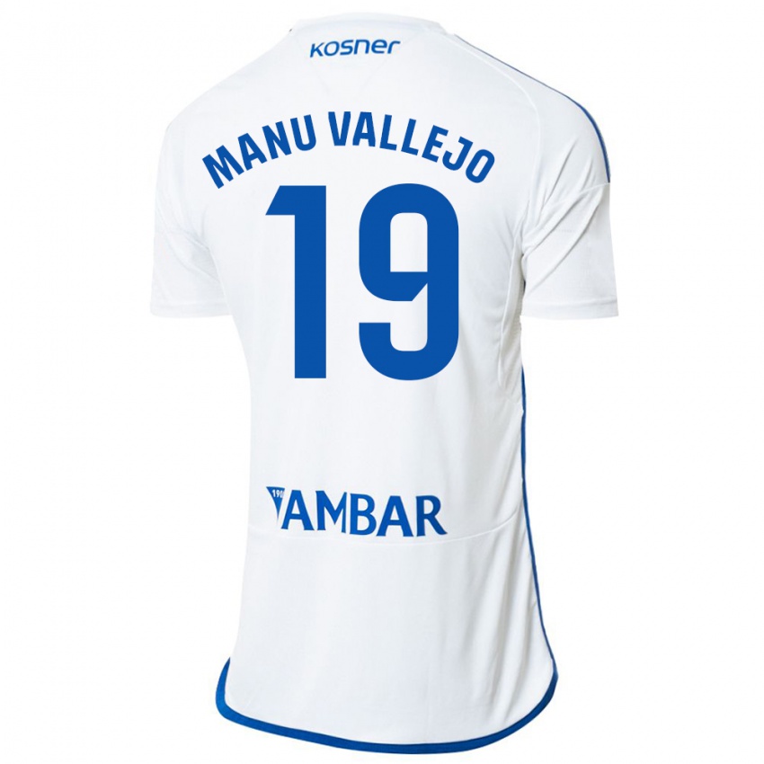 Enfant Maillot Manu Vallejo #19 Blanc Tenues Domicile 2023/24 T-Shirt Suisse