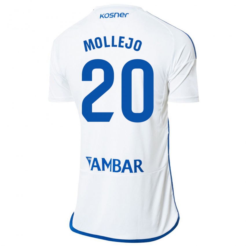 Enfant Maillot Victor Mollejo #20 Blanc Tenues Domicile 2023/24 T-Shirt Suisse