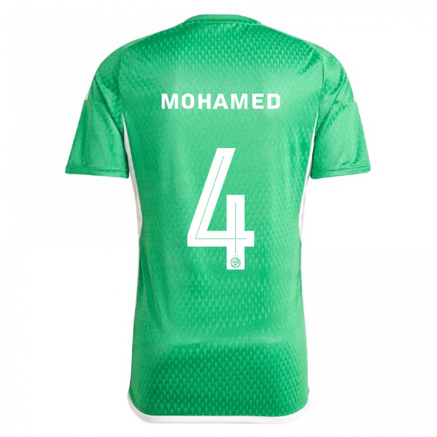 Enfant Maillot Ali Mohamed #4 Blanc Bleu Tenues Domicile 2023/24 T-Shirt Suisse
