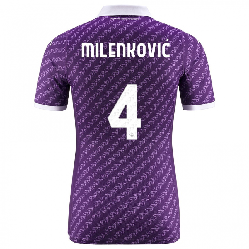 Enfant Maillot Nikola Milenković #4 Violet Tenues Domicile 2023/24 T-Shirt Suisse