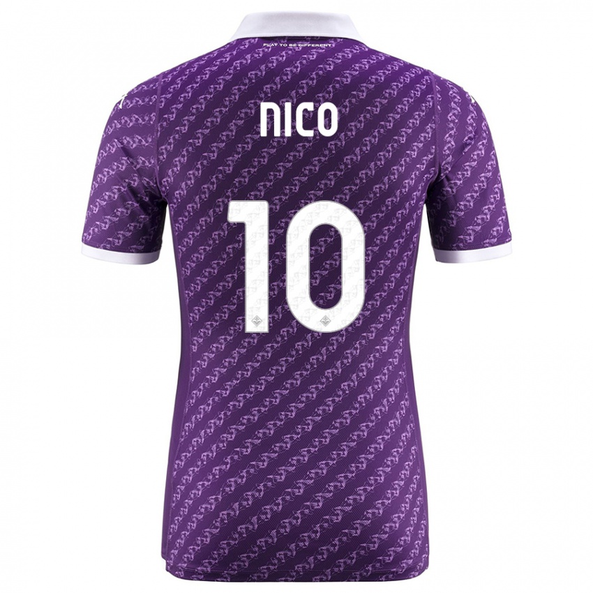 Kinder Nicolás González #10 Violett Heimtrikot Trikot 2023/24 T-Shirt Schweiz