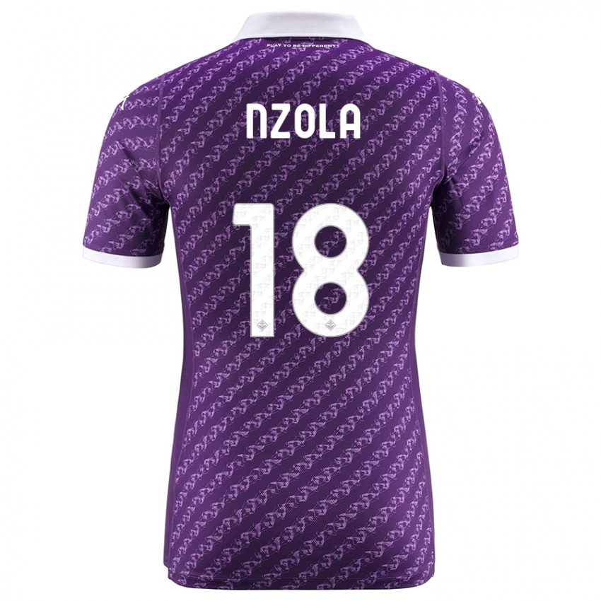 Enfant Maillot M'bala Nzola #18 Violet Tenues Domicile 2023/24 T-Shirt Suisse