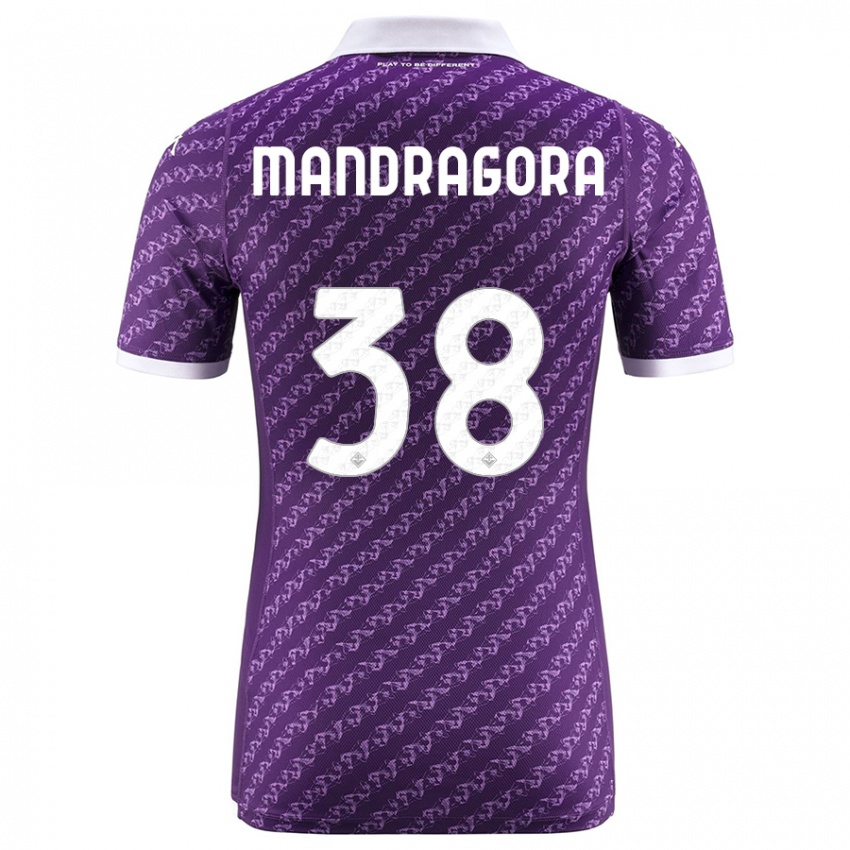 Kinder Rolando Mandragora #38 Violett Heimtrikot Trikot 2023/24 T-Shirt Schweiz