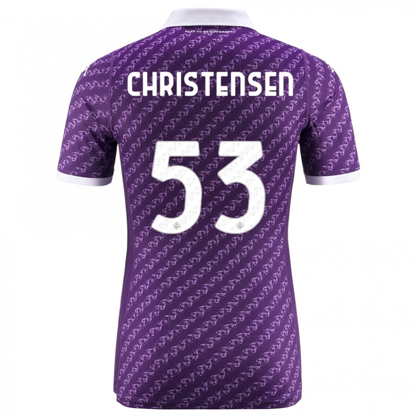 Enfant Maillot Oliver Christensen #53 Violet Tenues Domicile 2023/24 T-Shirt Suisse