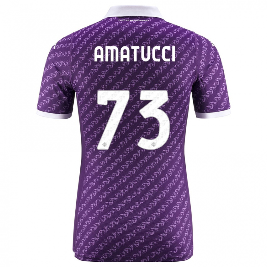 Enfant Maillot Lorenzo Amatucci #73 Violet Tenues Domicile 2023/24 T-Shirt Suisse