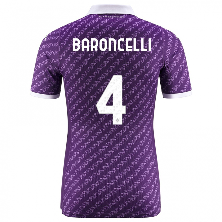 Enfant Maillot Leonardo Baroncelli #4 Violet Tenues Domicile 2023/24 T-Shirt Suisse