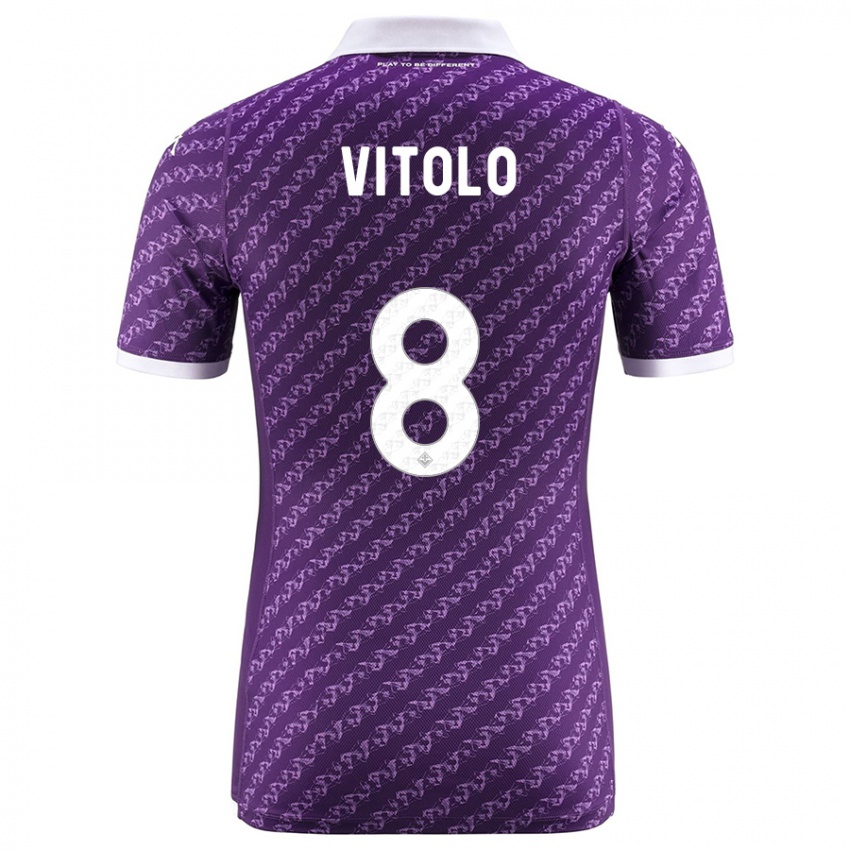 Kinder Federico Vitolo #8 Violett Heimtrikot Trikot 2023/24 T-Shirt Schweiz