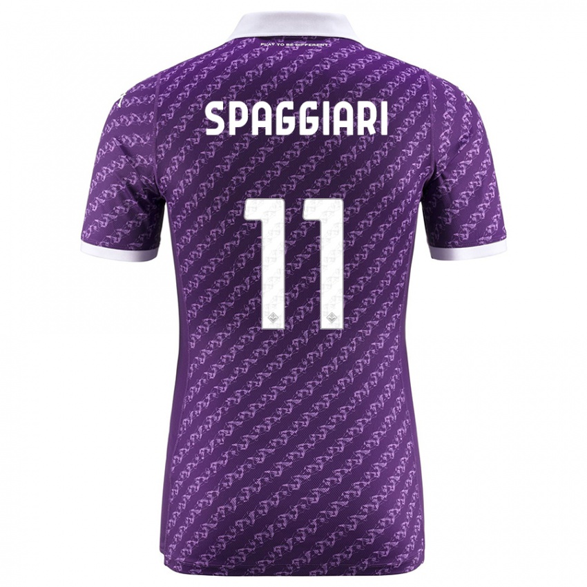 Enfant Maillot Riccardo Spaggiari #11 Violet Tenues Domicile 2023/24 T-Shirt Suisse