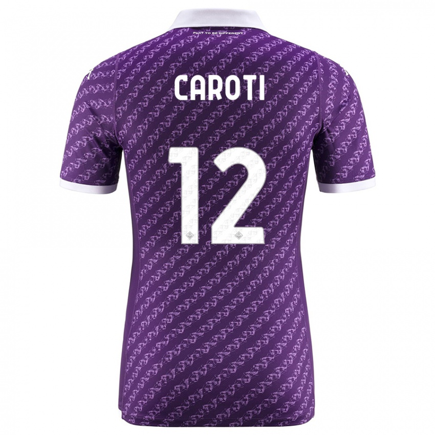 Enfant Maillot Filippo Caroti #12 Violet Tenues Domicile 2023/24 T-Shirt Suisse