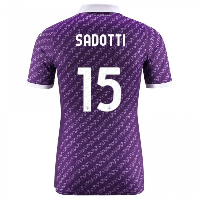 Enfant Maillot Edoardo Sadotti #15 Violet Tenues Domicile 2023/24 T-Shirt Suisse