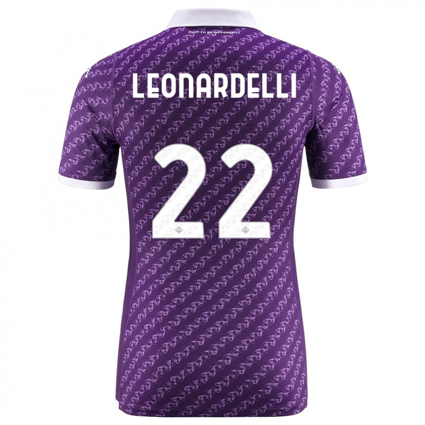 Enfant Maillot Pietro Leonardelli #22 Violet Tenues Domicile 2023/24 T-Shirt Suisse