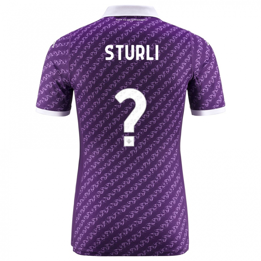 Enfant Maillot Edoardo Sturli #0 Violet Tenues Domicile 2023/24 T-Shirt Suisse