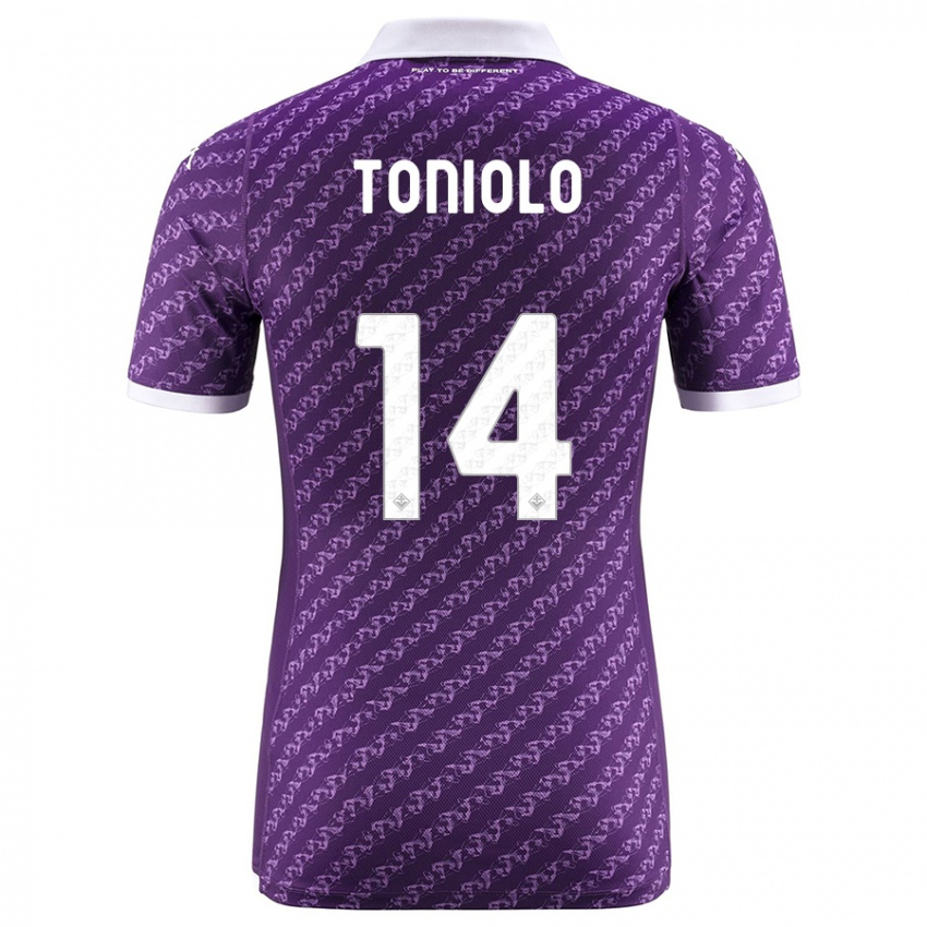Enfant Maillot Martina Toniolo #14 Violet Tenues Domicile 2023/24 T-Shirt Suisse