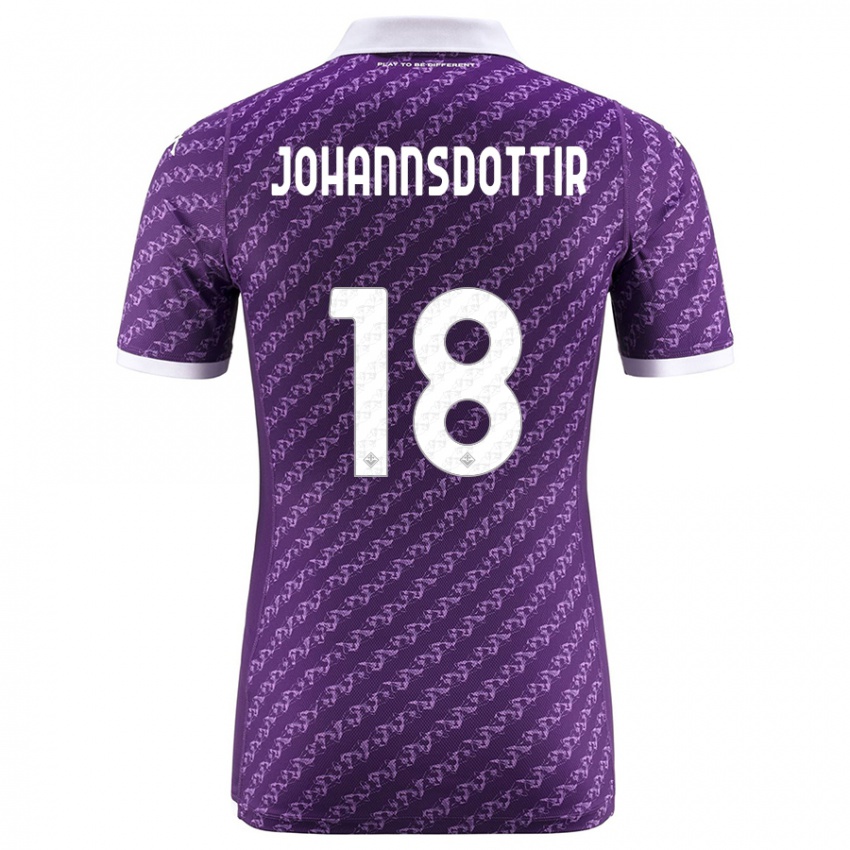 Kinder Alexandra Jóhannsdóttir #18 Violett Heimtrikot Trikot 2023/24 T-Shirt Schweiz