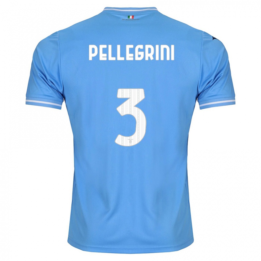 Enfant Maillot Luca Pellegrini #3 Bleu Tenues Domicile 2023/24 T-Shirt Suisse