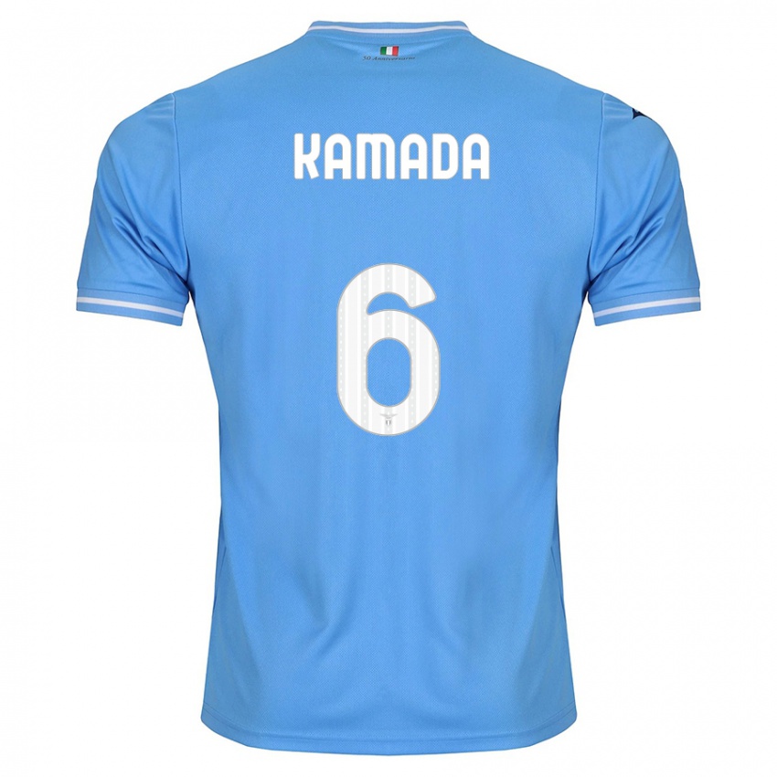 Enfant Maillot Daichi Kamada #6 Bleu Tenues Domicile 2023/24 T-Shirt Suisse