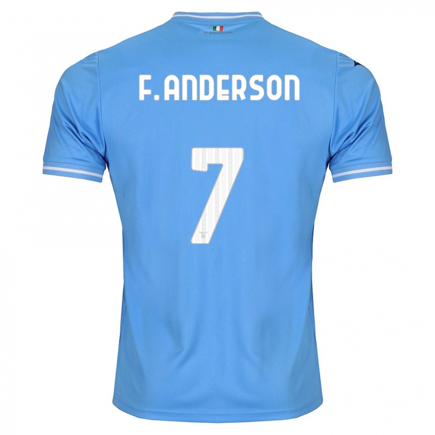 Enfant Maillot Felipe Anderson #7 Bleu Tenues Domicile 2023/24 T-Shirt Suisse