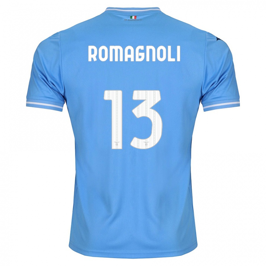 Enfant Maillot Alessio Romagnoli #13 Bleu Tenues Domicile 2023/24 T-Shirt Suisse
