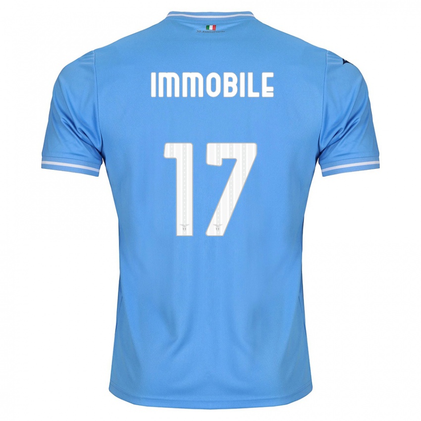 Enfant Maillot Ciro Immobile #17 Bleu Tenues Domicile 2023/24 T-Shirt Suisse