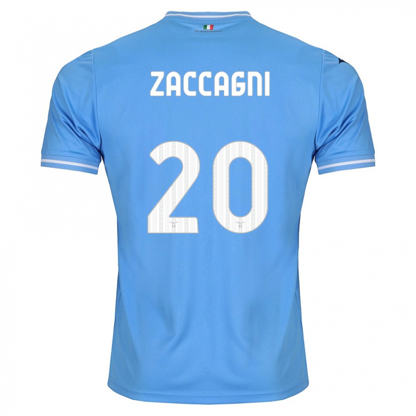 Enfant Maillot Mattia Zaccagni #20 Bleu Tenues Domicile 2023/24 T-Shirt Suisse