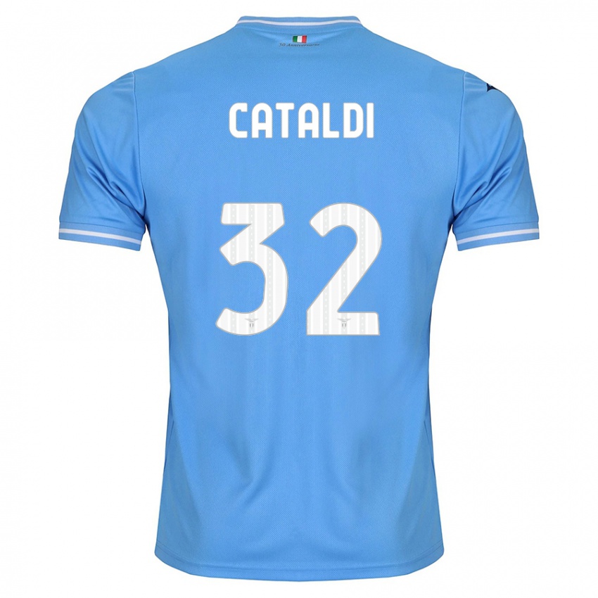 Enfant Maillot Danilo Cataldi #32 Bleu Tenues Domicile 2023/24 T-Shirt Suisse