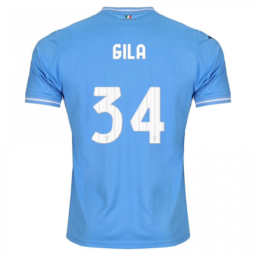 Enfant Maillot Mario Gila #34 Bleu Tenues Domicile 2023/24 T-Shirt Suisse