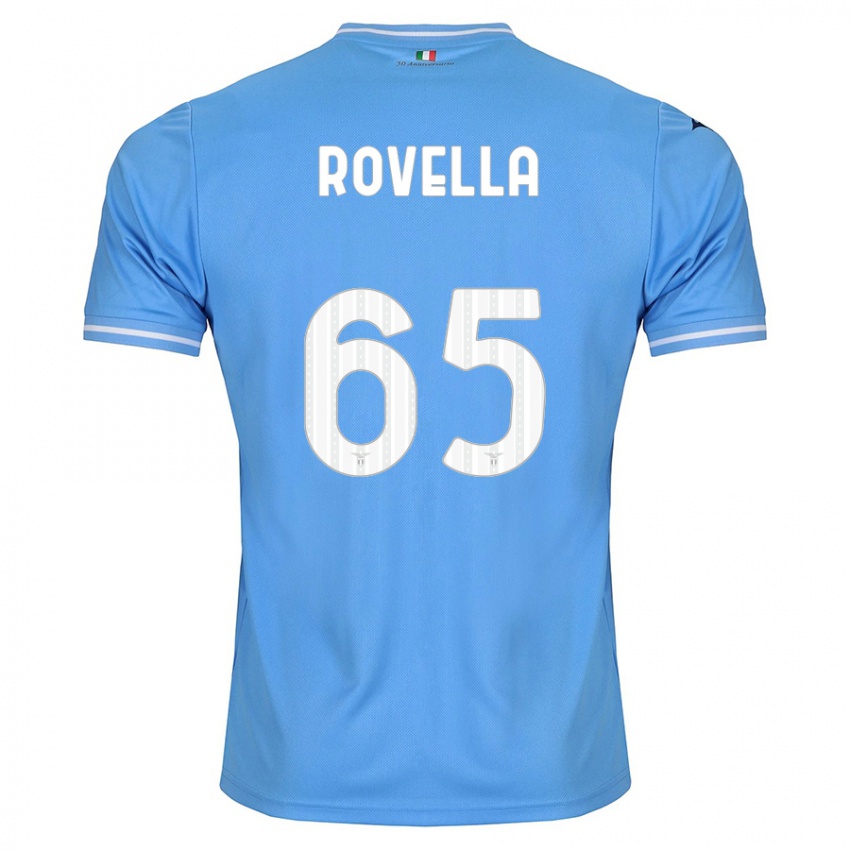 Enfant Maillot Nicolo Rovella #65 Bleu Tenues Domicile 2023/24 T-Shirt Suisse