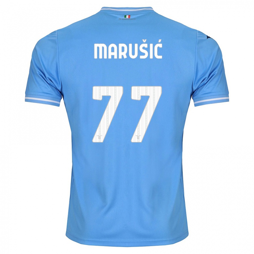 Enfant Maillot Adam Marusic #77 Bleu Tenues Domicile 2023/24 T-Shirt Suisse