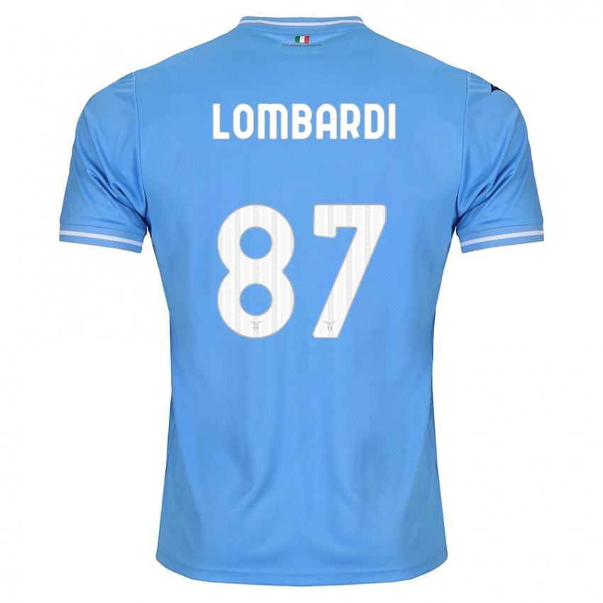 Enfant Maillot Cristiano Lombardi #87 Bleu Tenues Domicile 2023/24 T-Shirt Suisse