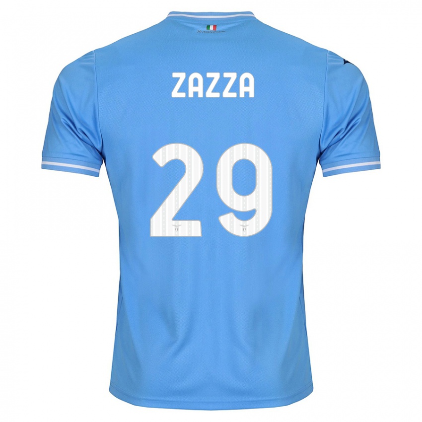 Enfant Maillot Matteo Zazza #29 Bleu Tenues Domicile 2023/24 T-Shirt Suisse