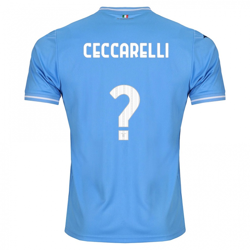 Enfant Maillot Alessandro Ceccarelli #0 Bleu Tenues Domicile 2023/24 T-Shirt Suisse