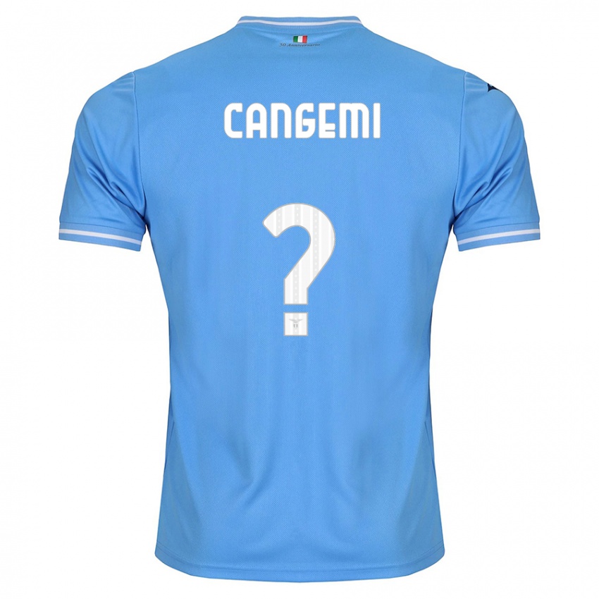 Enfant Maillot Emanuele Cangemi #0 Bleu Tenues Domicile 2023/24 T-Shirt Suisse