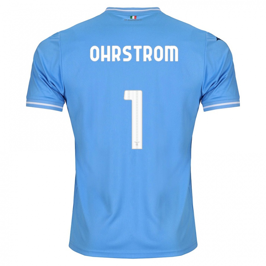 Enfant Maillot Stephanie Ohrstrom #1 Bleu Tenues Domicile 2023/24 T-Shirt Suisse