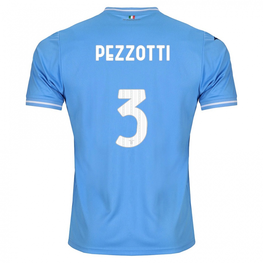 Enfant Maillot Arianna Pezzotti #3 Bleu Tenues Domicile 2023/24 T-Shirt Suisse