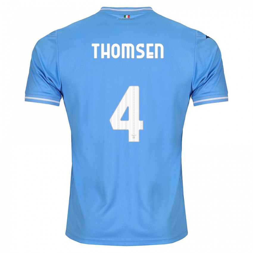 Enfant Maillot Maria Møller Thomsen #4 Bleu Tenues Domicile 2023/24 T-Shirt Suisse