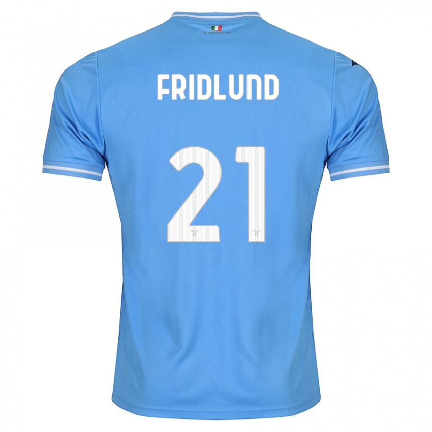 Enfant Maillot Johanne Fridlund #21 Bleu Tenues Domicile 2023/24 T-Shirt Suisse