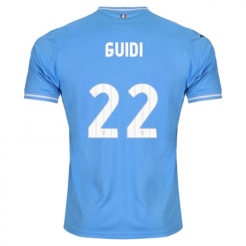 Enfant Maillot Emma Guidi #22 Bleu Tenues Domicile 2023/24 T-Shirt Suisse