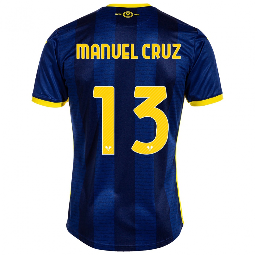 Enfant Maillot Juan Manuel Cruz #13 Marin Tenues Domicile 2023/24 T-Shirt Suisse