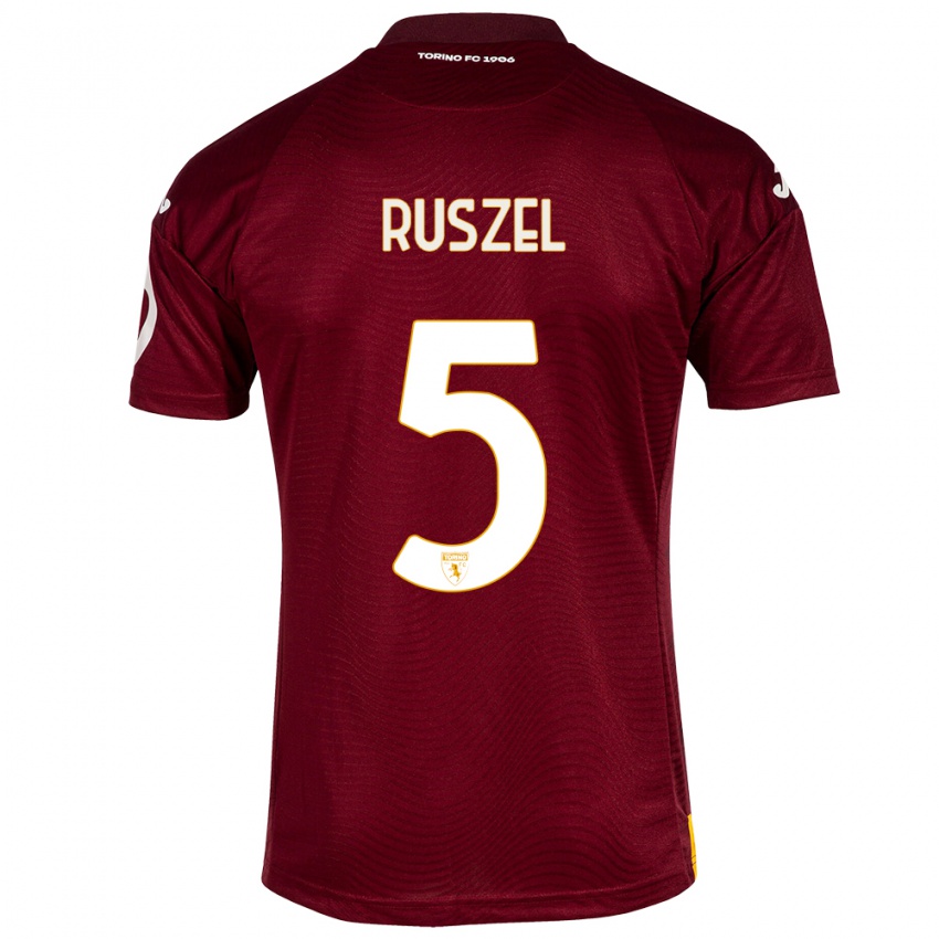 Kinder Marcel Ruszel #5 Dunkelrot Heimtrikot Trikot 2023/24 T-Shirt Schweiz