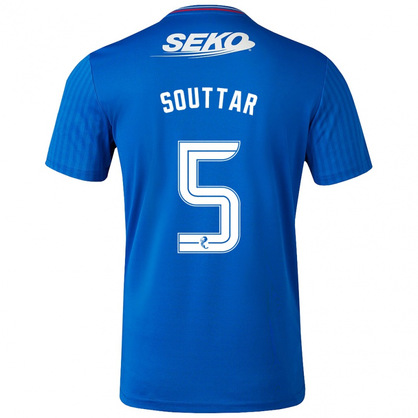 Enfant Maillot John Souttar #5 Bleu Tenues Domicile 2023/24 T-Shirt Suisse