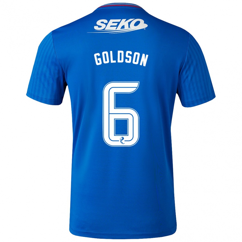Enfant Maillot Connor Goldson #6 Bleu Tenues Domicile 2023/24 T-Shirt Suisse