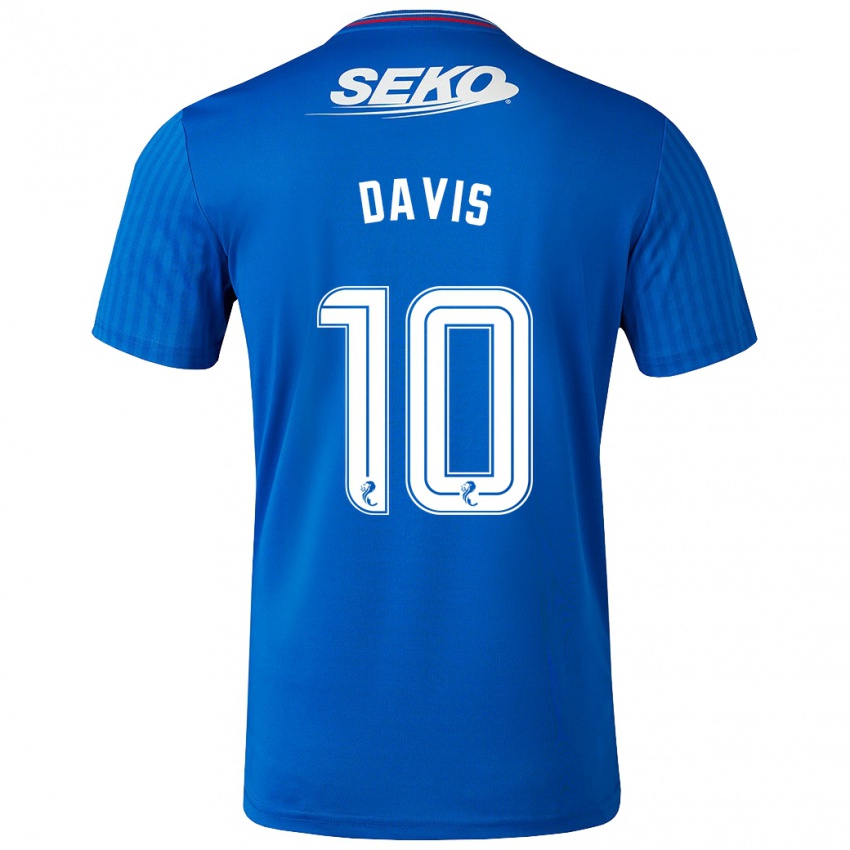 Enfant Maillot Steven Davis #10 Bleu Tenues Domicile 2023/24 T-Shirt Suisse