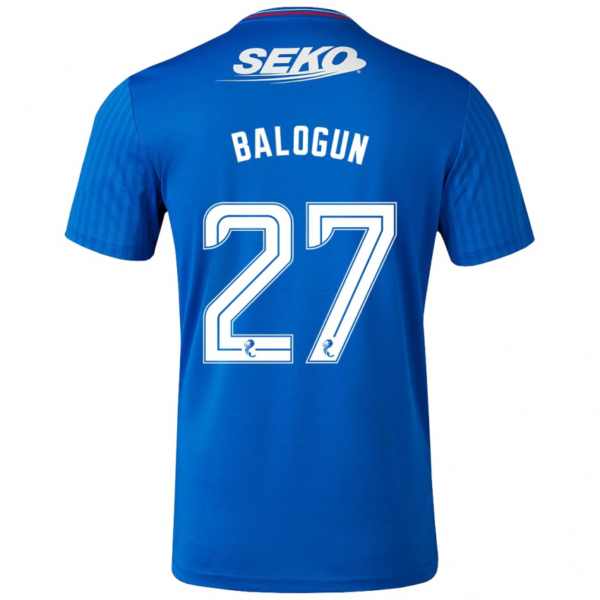 Enfant Maillot Leon Balogun #27 Bleu Tenues Domicile 2023/24 T-Shirt Suisse