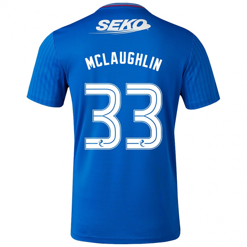 Enfant Maillot Jon Mclaughlin #33 Bleu Tenues Domicile 2023/24 T-Shirt Suisse