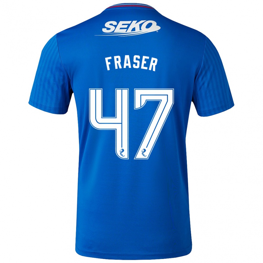 Enfant Maillot Robbie Fraser #47 Bleu Tenues Domicile 2023/24 T-Shirt Suisse
